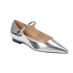 Marc Fisher LTD Women's "Trella" Silver Pointed Toe Mary Jane Flats Size: 11M